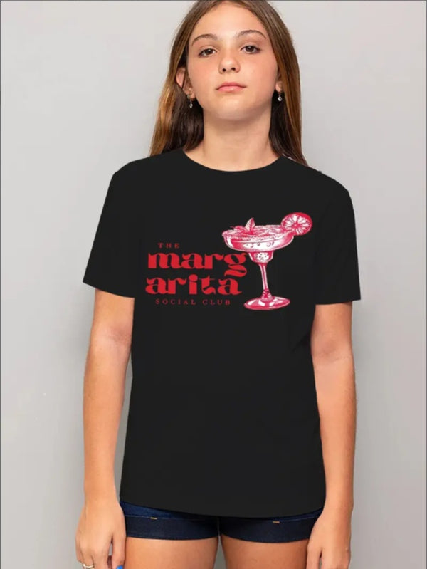 Girls' Trendy Cartoon Print Casual Sports Tee - Crew Neck,  Machine Washable - Perfect For Summer