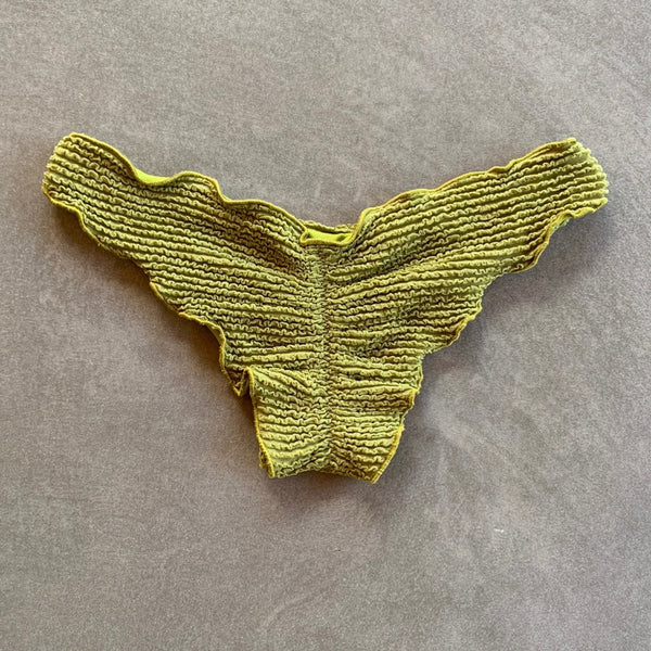 Pistachio Green Textured Lili Ripple Bikini Bottom-0