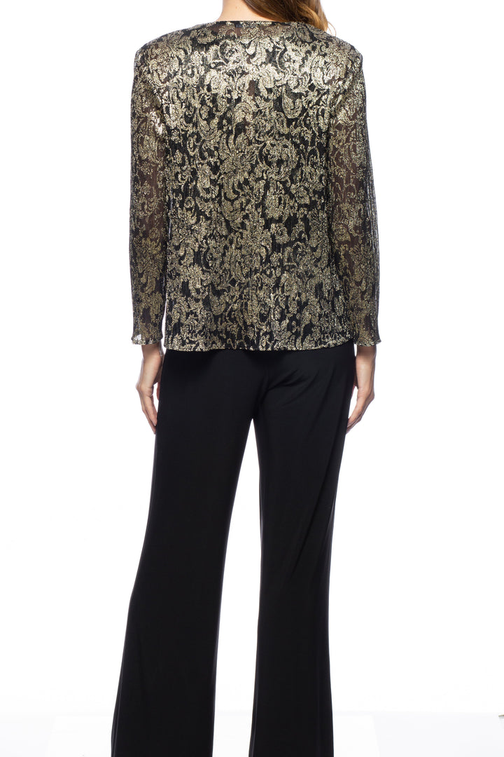 Marina Scoop Neckline Sleeveless Keyhole Back Floral Metallic Bodice Matte Jersey Outfit Sets-1