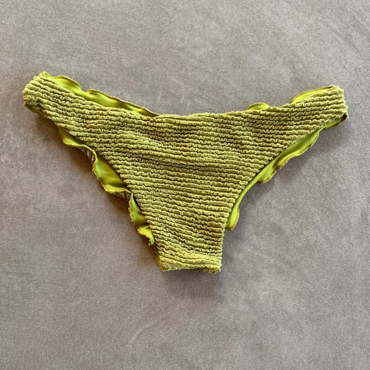 Pistachio Green Textured Lili Ripple Bikini Bottom-2