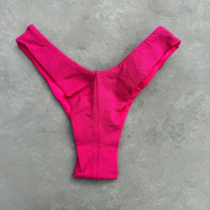 Seashore Textured Pink Riot Bia Flower Bikini Bottom-1