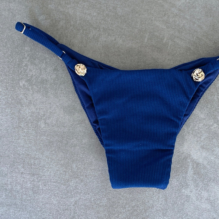 Mediterranean Sea Ribbed Tanga Bikini Bottom-2