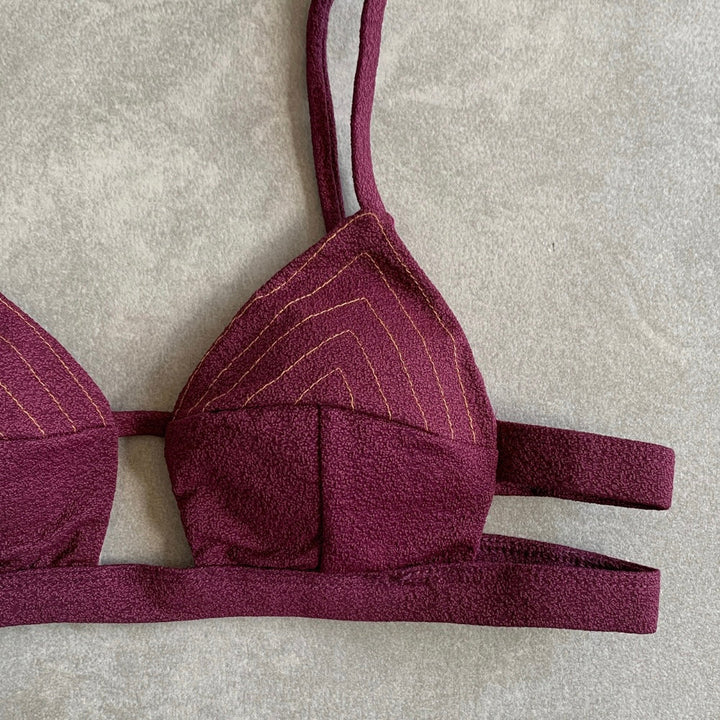 Seashore Textured Malbec Vera Bikini Top-2