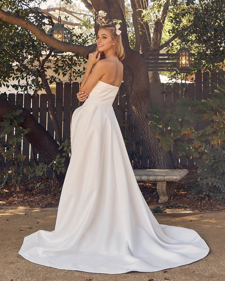 Strapless Side Slit A-Line Sweetheart Long Wedding Dress NXJW938-1