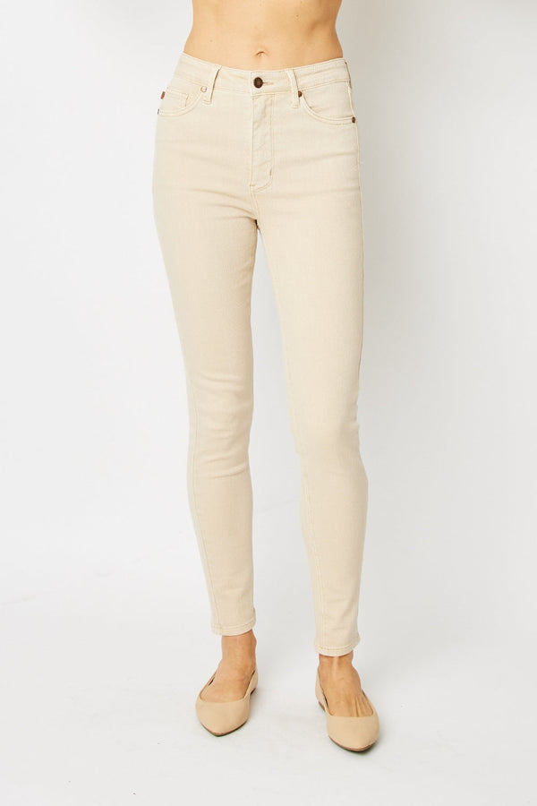 Judy Blue Full Size Garment Dyed Tummy Control Skinny Jeans-0