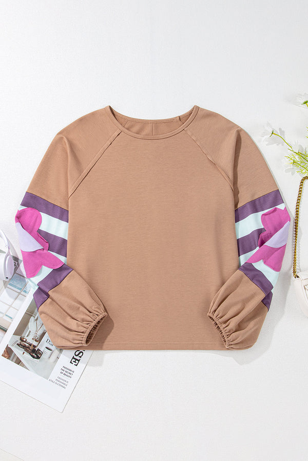 Sara Flower Raglan Sleeve Top-5