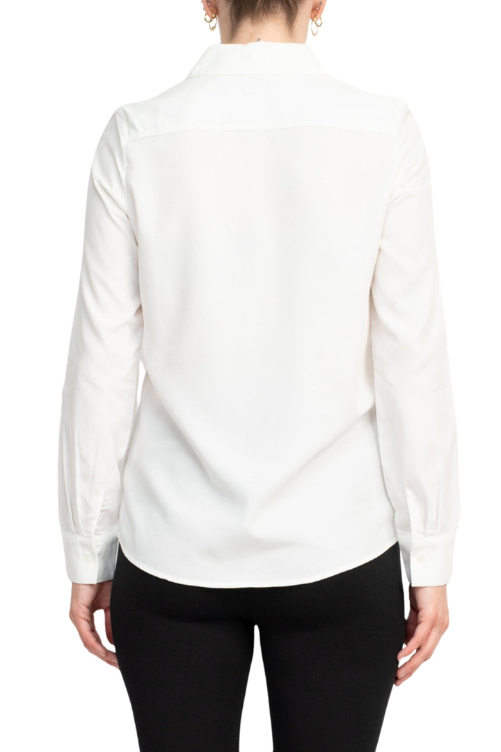 Philosophy long sleeve collared button-down woven shirt with shirttail hem-3