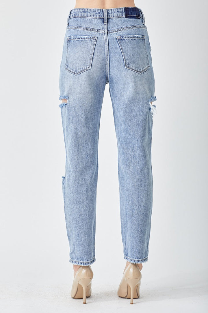 RISEN Distressed Slim Cropped Jeans-1