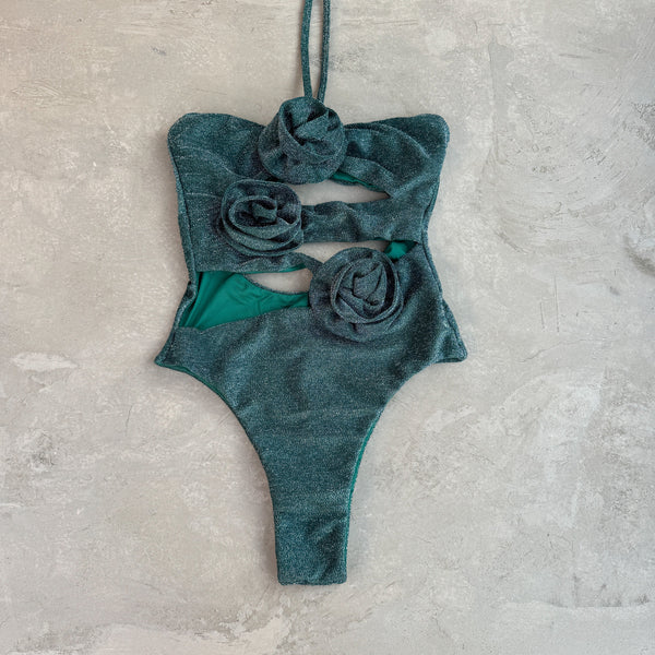 Laurice Teal Sparkle One Piece Swimsuit-0