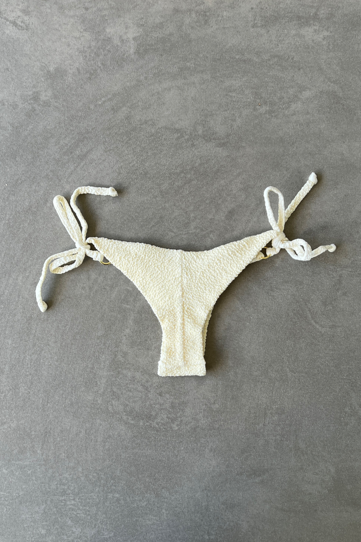 Buttercream Beehive Textured Katie Side Tie Bikini Bottom-1