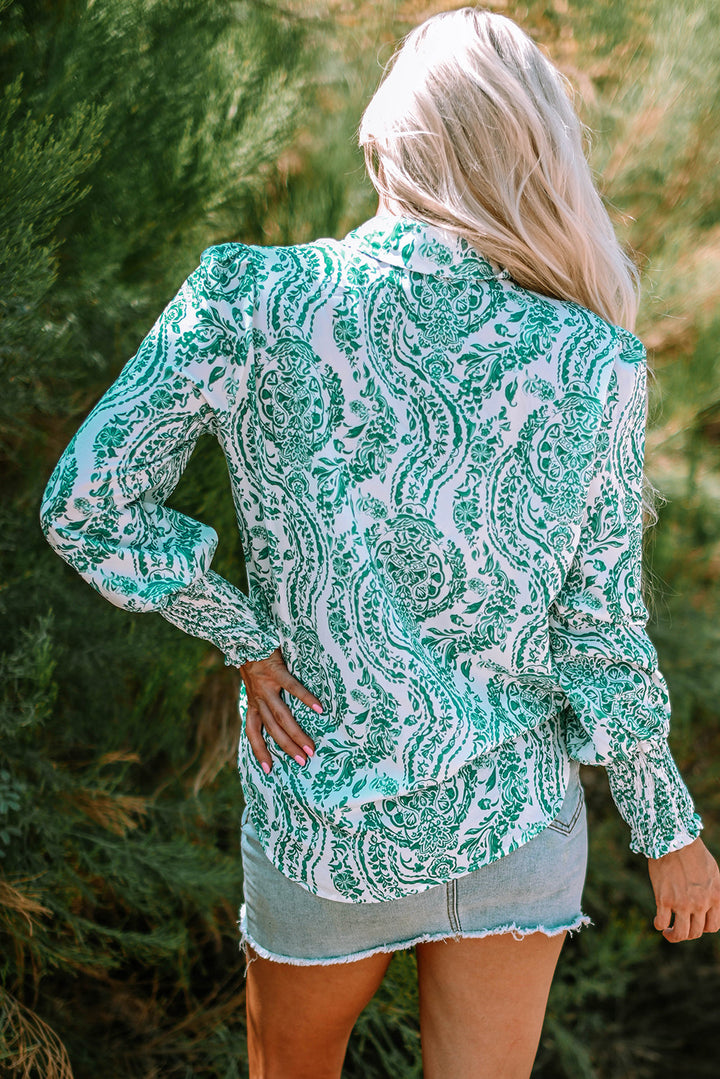 Mckenna Paisley Buttoned Loose Shirt-1