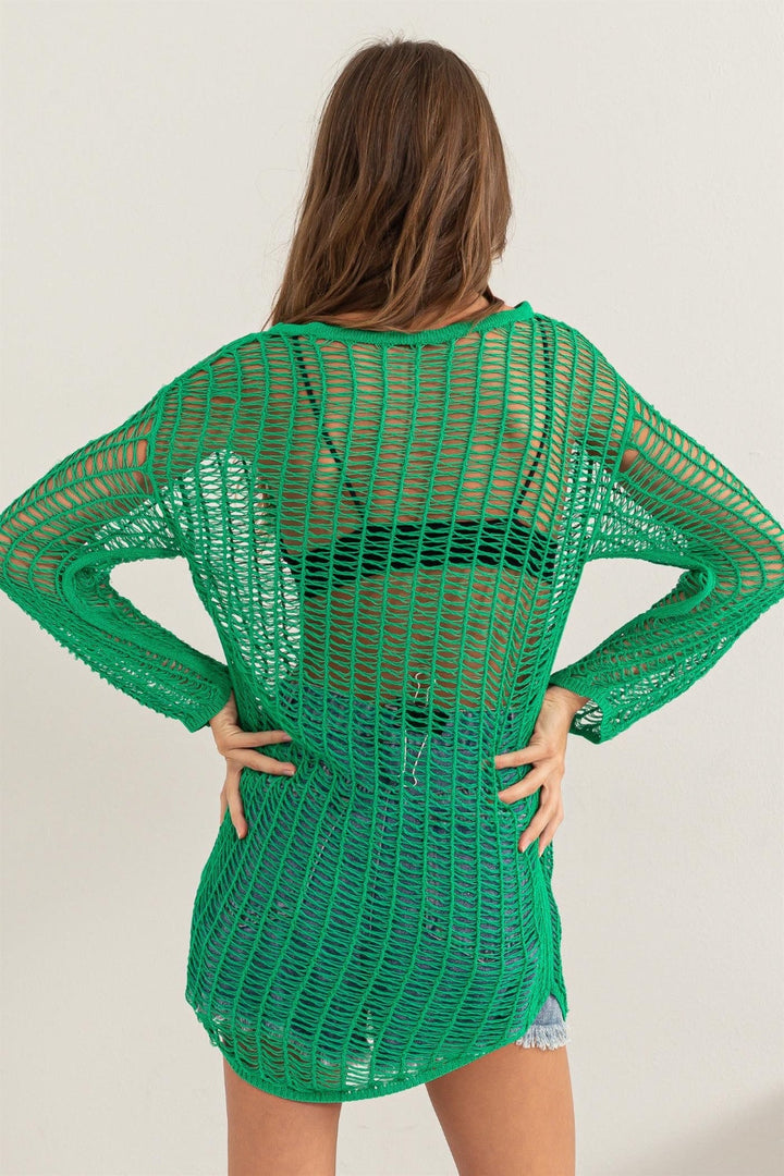 HYFVE Crochet Long Sleeve Cover Up-1