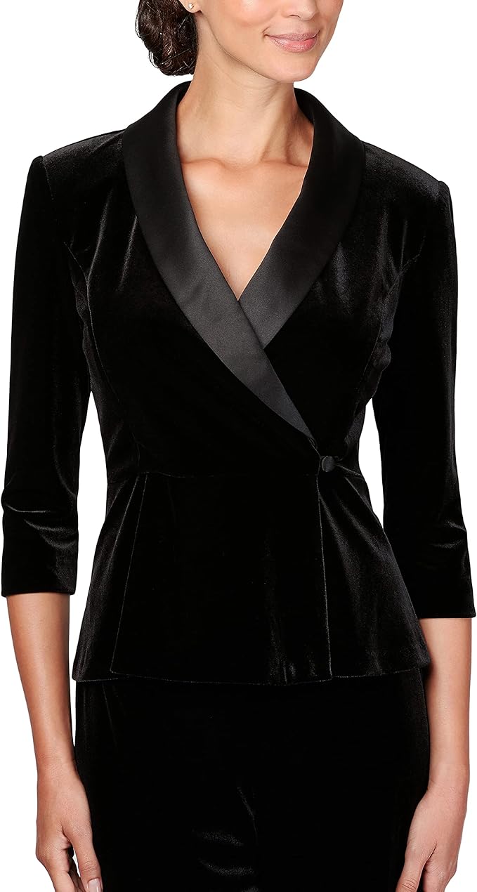 Alex Evenings Velvet Blouse with Modified Peplum-2