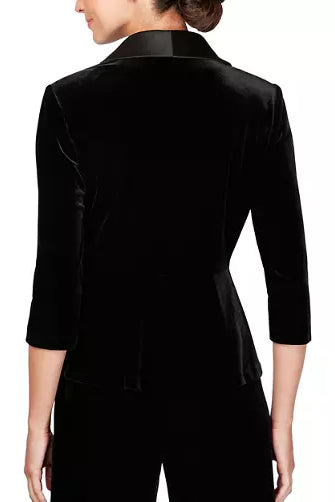 Alex Evenings Velvet Blouse with Modified Peplum-3