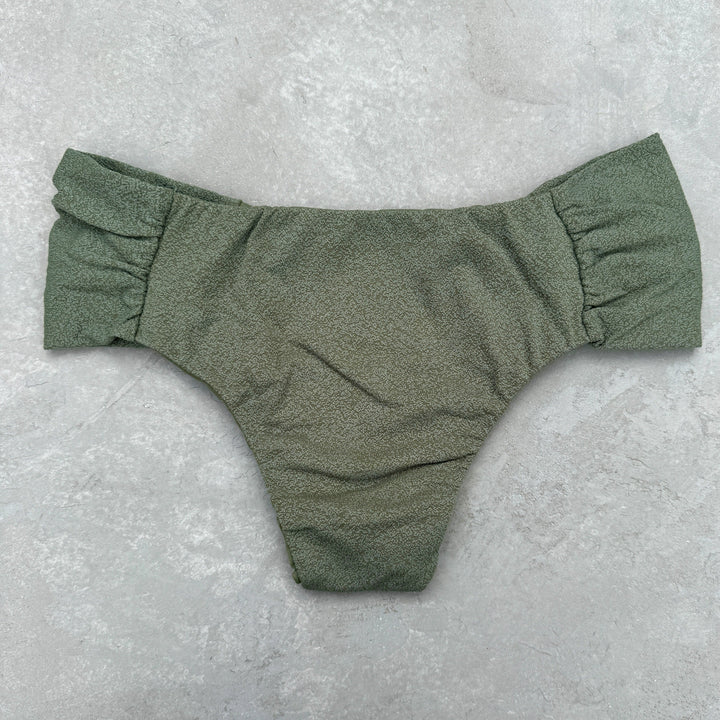 Seashore Textured Fern Green Classy Cheeky Bikini Bottom-1
