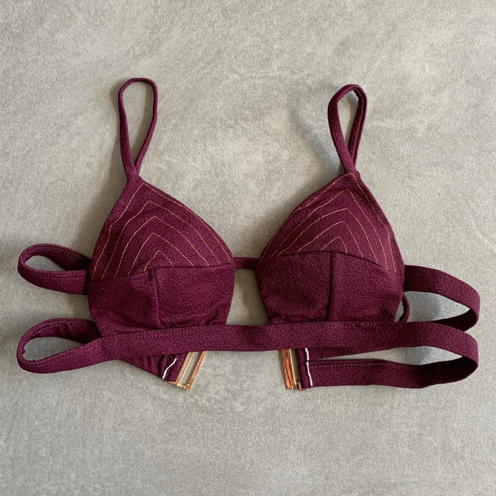 Seashore Textured Malbec Vera Bikini Top-1