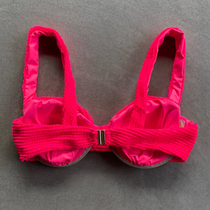 Electra Red Textured Carolina Underwire Bikini Top-2