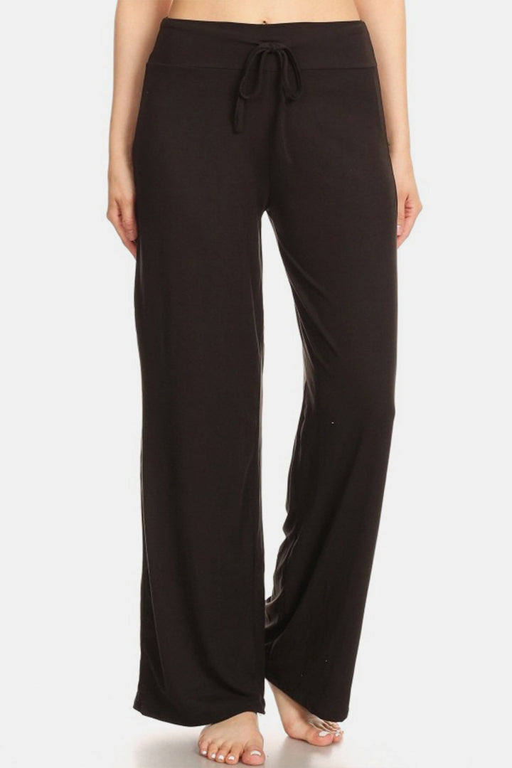 Leggings Depot High Waist Drawstring Wide Leg Pants-2