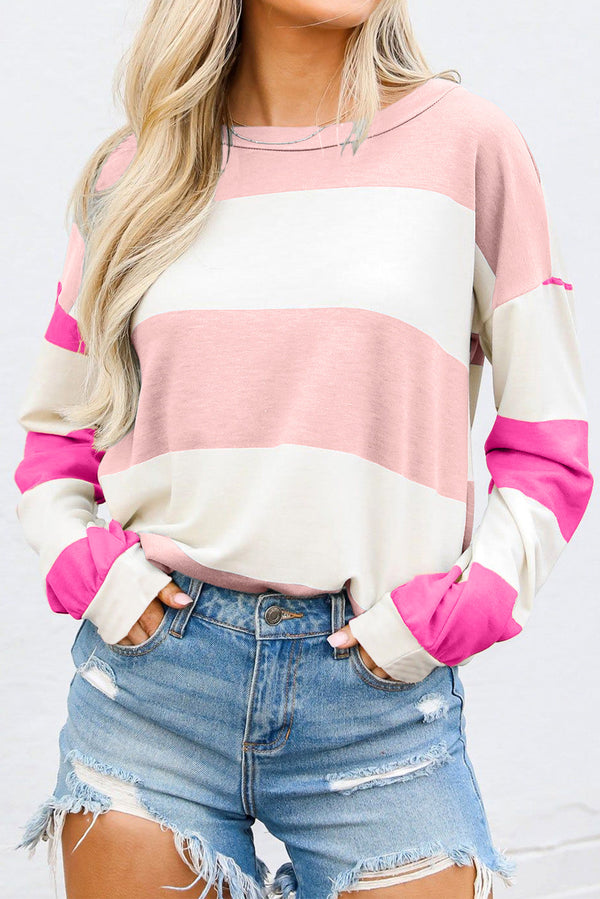 Iris Striped Long Sleeve Top-0