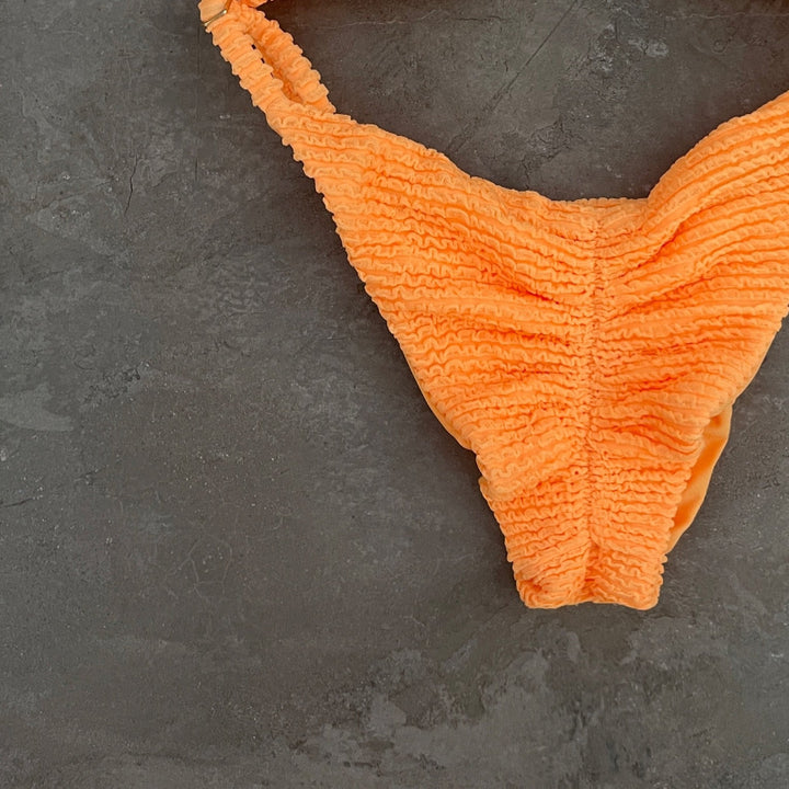 Energy Orange Textured Tanga Bikini Bottom-2