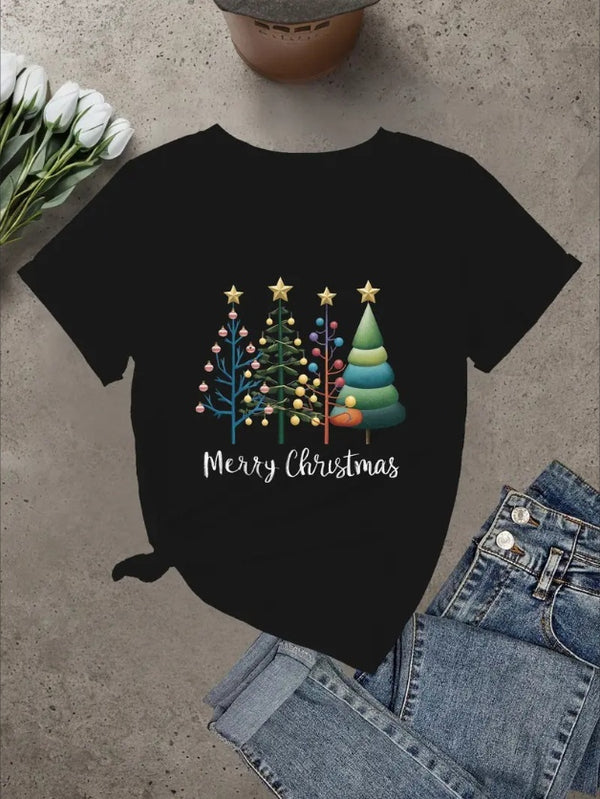 Four Stylized Christmas Trees Women's Comfit T-shirt
