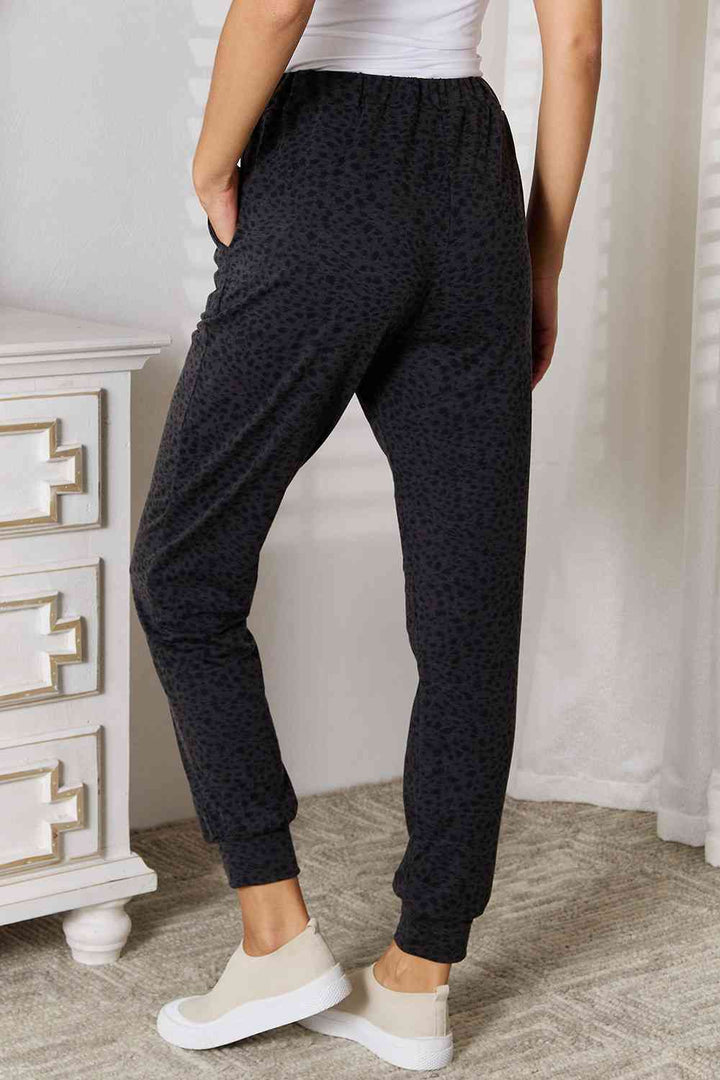 Basic Bae Leopard Print Joggers with Pockets-1