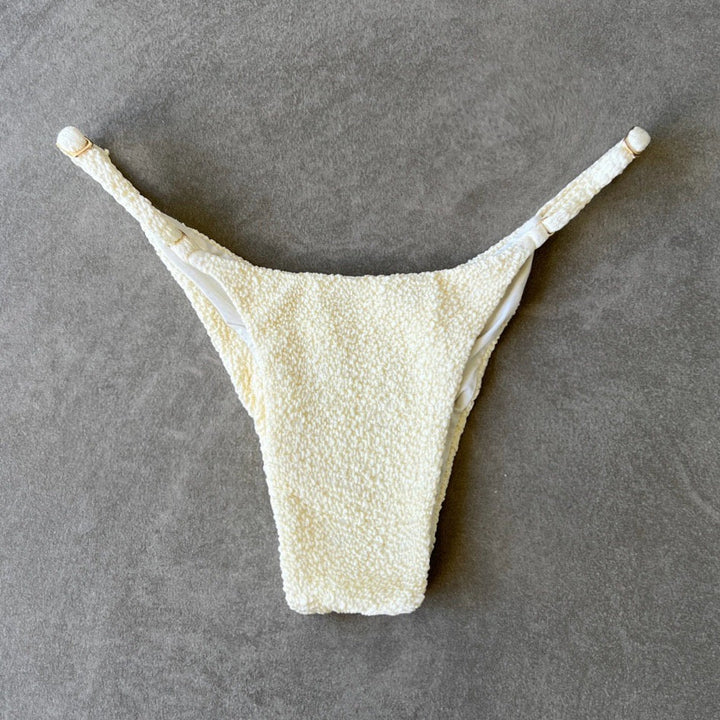 Buttercream Beehive Textured Tanga Bikini Bottom-1