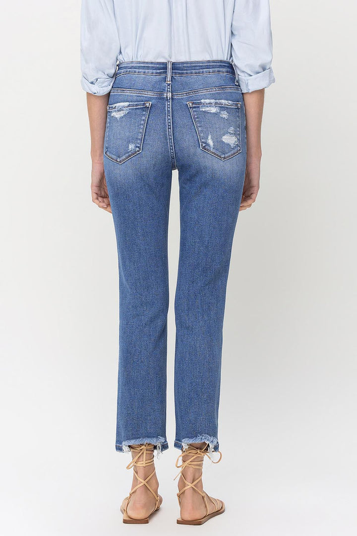 Lovervet High Rise Raw Hem Straight Jeans-1