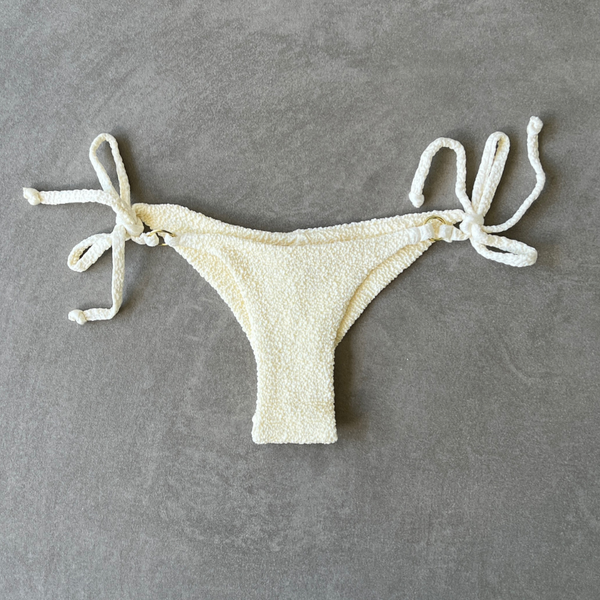 Buttercream Beehive Textured Katie Side Tie Bikini Bottom-0