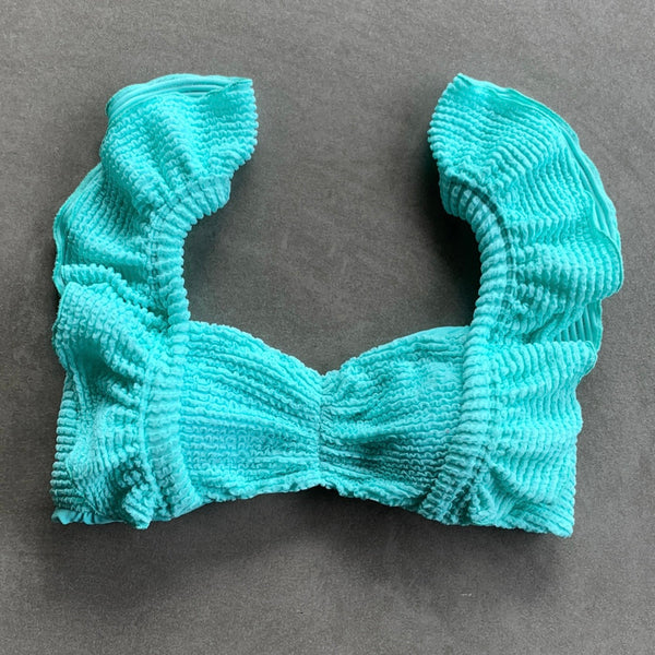 Curazao Blue Textured Camille Bikini Top-0