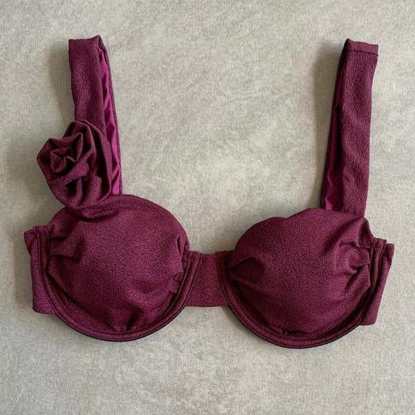 Seashore Textured Malbec Carolina Bikini Top-0