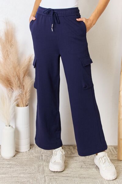 RISEN Drawstring Relaxed Cargo Wide Leg Pants-0