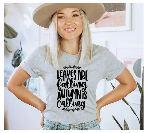 Leaves Are Falling Autumn Is Calling T-shirt, Autumn Leaves Tshirt, Minimalist Gift, Autumn Spirit Top, Thanksgiving Tee, Pumpkin Gift