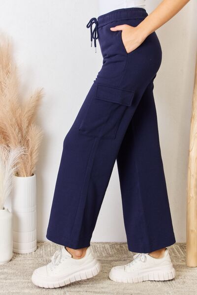 RISEN Drawstring Relaxed Cargo Wide Leg Pants-2