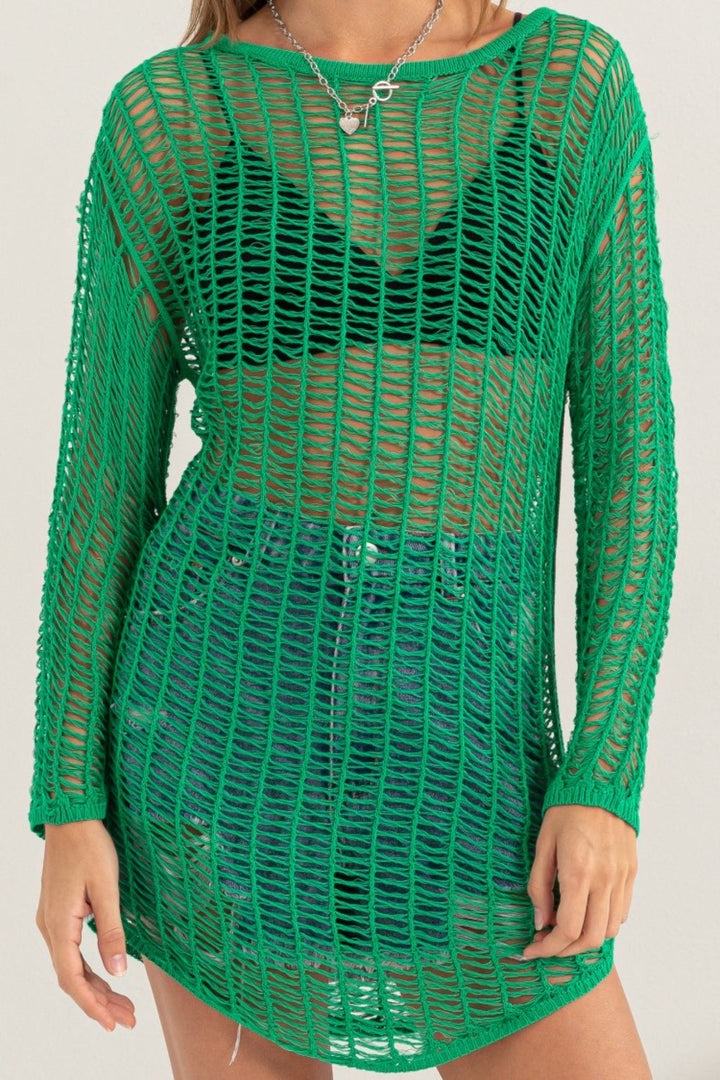 HYFVE Crochet Long Sleeve Cover Up-2