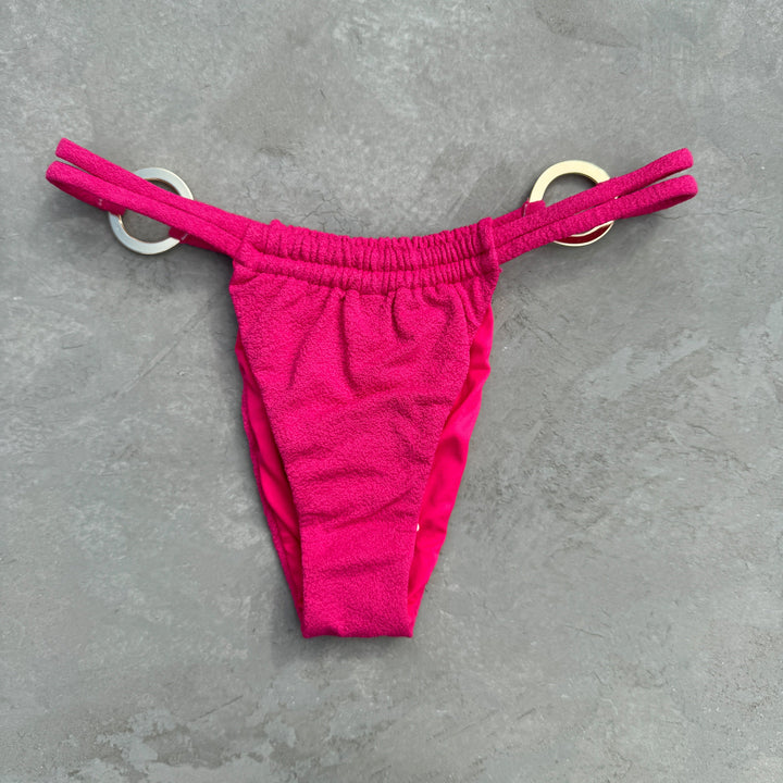 Seashore Textured Pink Riot Kayla Bikini Bottom-1