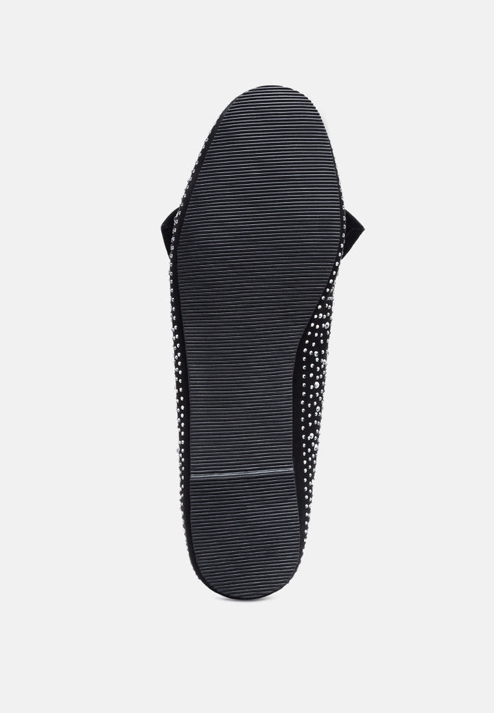 Dewdrops Embellished Casual Bow Loafers-4