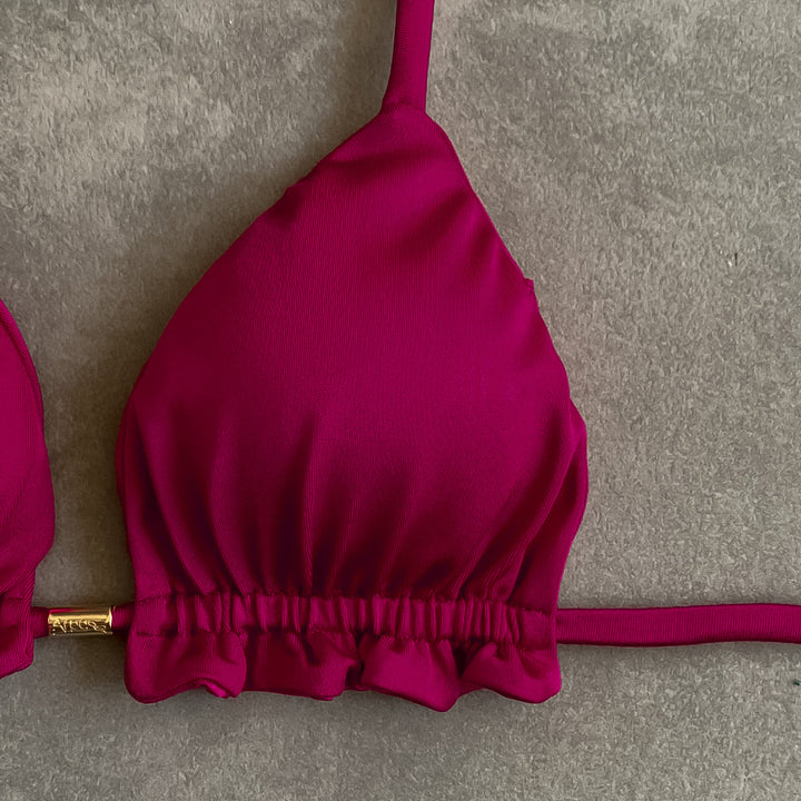 Cherry Triangle Frill Bikini Top-1