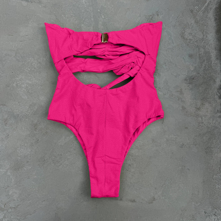 Laurice Pink Riot Seashore Textured One Piece Swimsuit-1