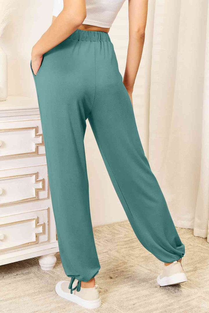 Basic Bae Full Size Soft Rayon Drawstring Waist Pants with Pockets-3