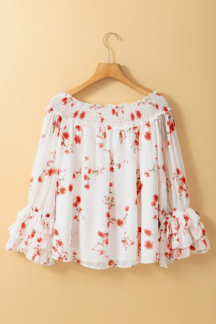 Catalina Off Shoulder Ruffled Sleeve Blouse-4