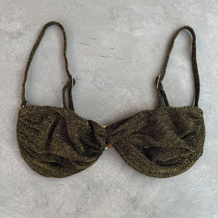 Gold Sparkle Haven Bikini Top-0