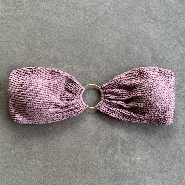 Lavender Mist Textured Strapless Bikini Top-0