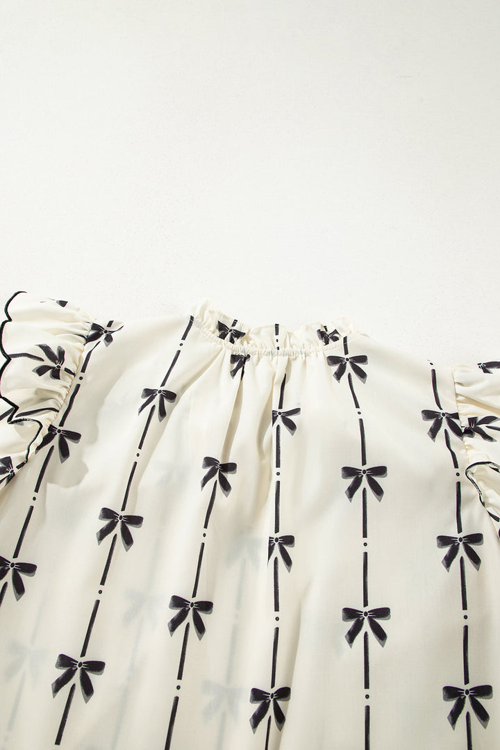 Maisie Bow Bubble Sleeve Blouse-4