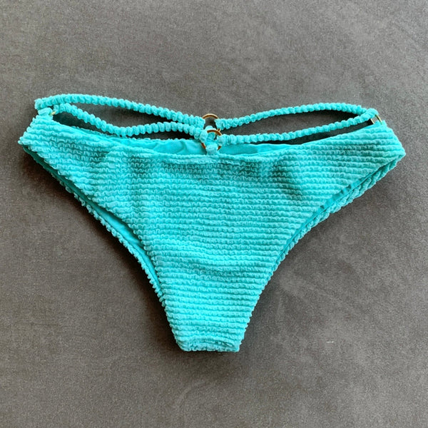 Curazao Blue Textured Lau Bikini Bottom-0