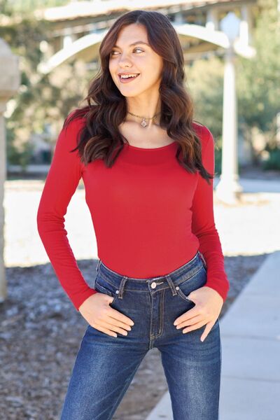 Basic Bae Full Size Round Neck Long Sleeve Bodysuit-3