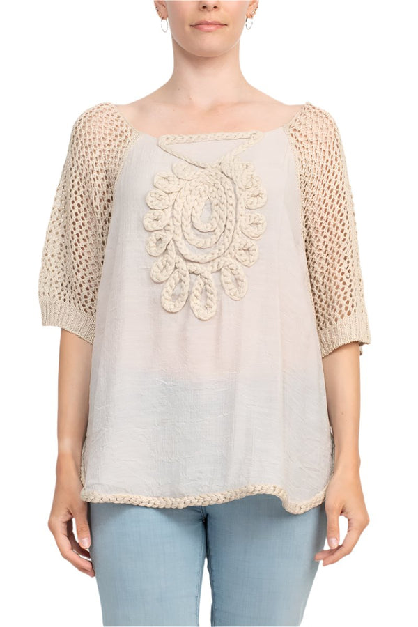 Alberto Makali Scoop Neck Short Sleeve Knit Top-5