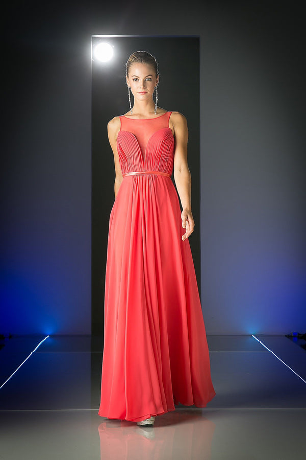 Long Illusion Sweetheart Dress-5