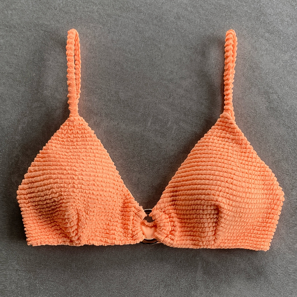 Energy Orange Textured Agatha Bikini Top-0