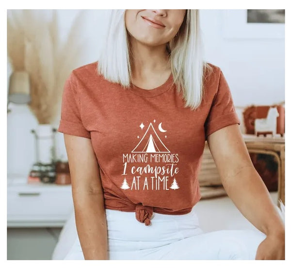Making Memories One Campsite At A Time T-shirt, Adventure Shirt, Summer Vacation Gift,,Nature Shirt